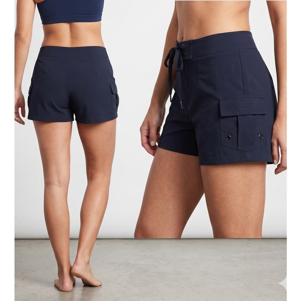 Croft & Barrow Womens Large Black Swim Shorts 100% Polyester